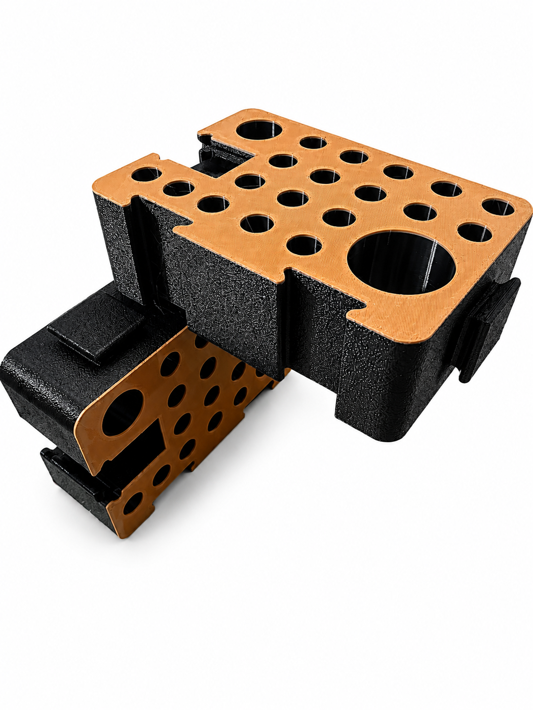 D-Blocks configured in a stepped stack with open scent ports on the top face